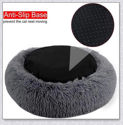 Round & Raised Cat Marshmallow Bed with Raised Rim Design for Relaxation and Comfort