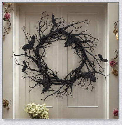 A Halloween wreath with red LED lights that creates a mesmerizing, bewitching display for your home during the spookiest season.