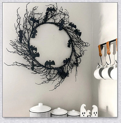 A Halloween wreath with red LED lights that creates a mesmerizing, bewitching display for your home during the spookiest season.