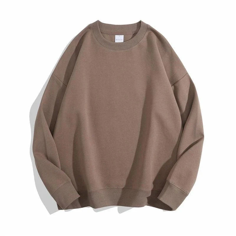 Casual O-Neck Cotton Sweatshirt for Women in Pink color