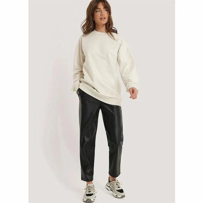 Casual O-Neck Cotton Sweatshirt for Women in Pink color