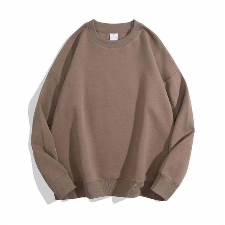 Casual O-Neck Cotton Sweatshirt for Women in Pink color