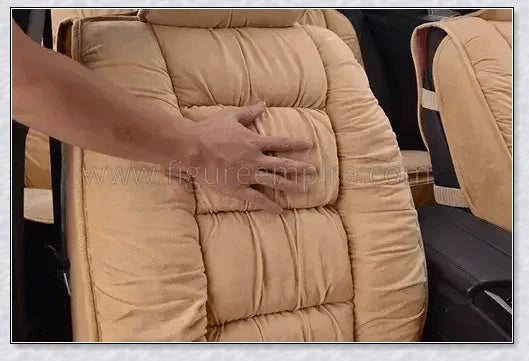 Heated car seat cover with cushioned design and plush fabric for comfortable driving experience