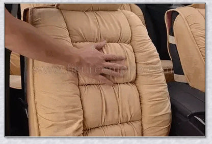 Heated car seat cover with cushioned design and plush fabric for comfortable driving experience