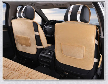 Heated car seat cover with cushioned design and plush fabric for comfortable driving experience
