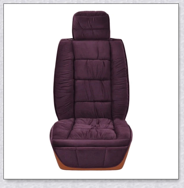Heated car seat cover with cushioned design and plush fabric for comfortable driving experience