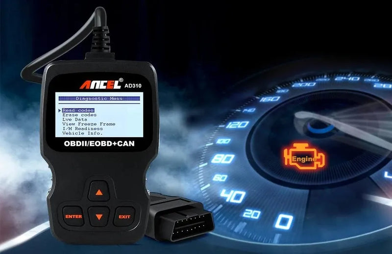 Universal Auto Scanner Code Reader OBD2 Car Diagnostic Tool for Engine Fault Detection with 12V Power Supply in Black Colour for Vehicle Maintenance and Diagnostics