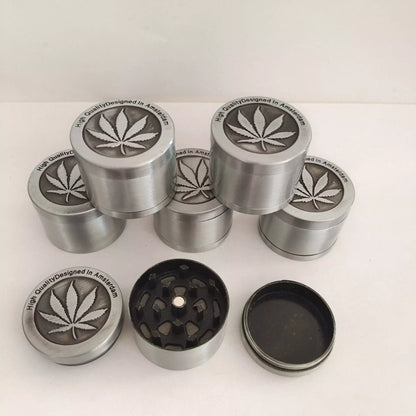 Zinc Alloy Maple Leaf 40mm Smoke Grinder in Natural Bronze