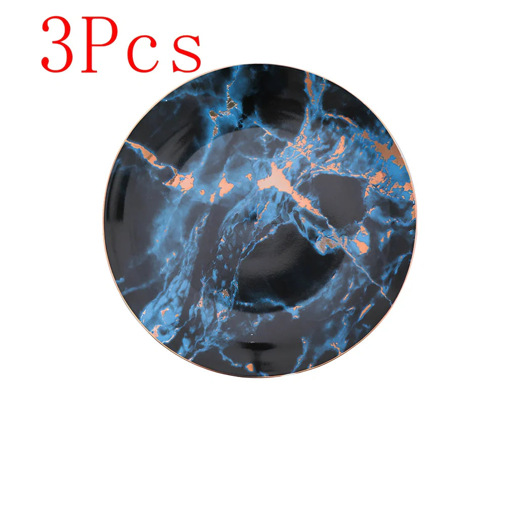 Ceramic Western steak plate with gold accents in 10-inch and 8-inch sizes, multiple colour options