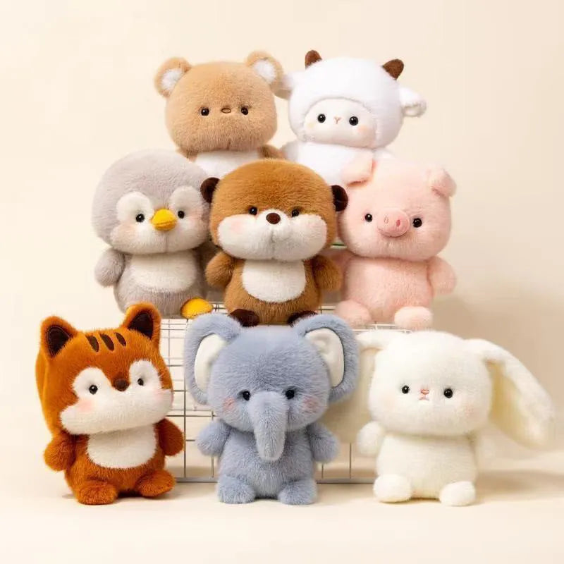 16cm animal plush toy doll table decoration with short plush and PP cotton filling