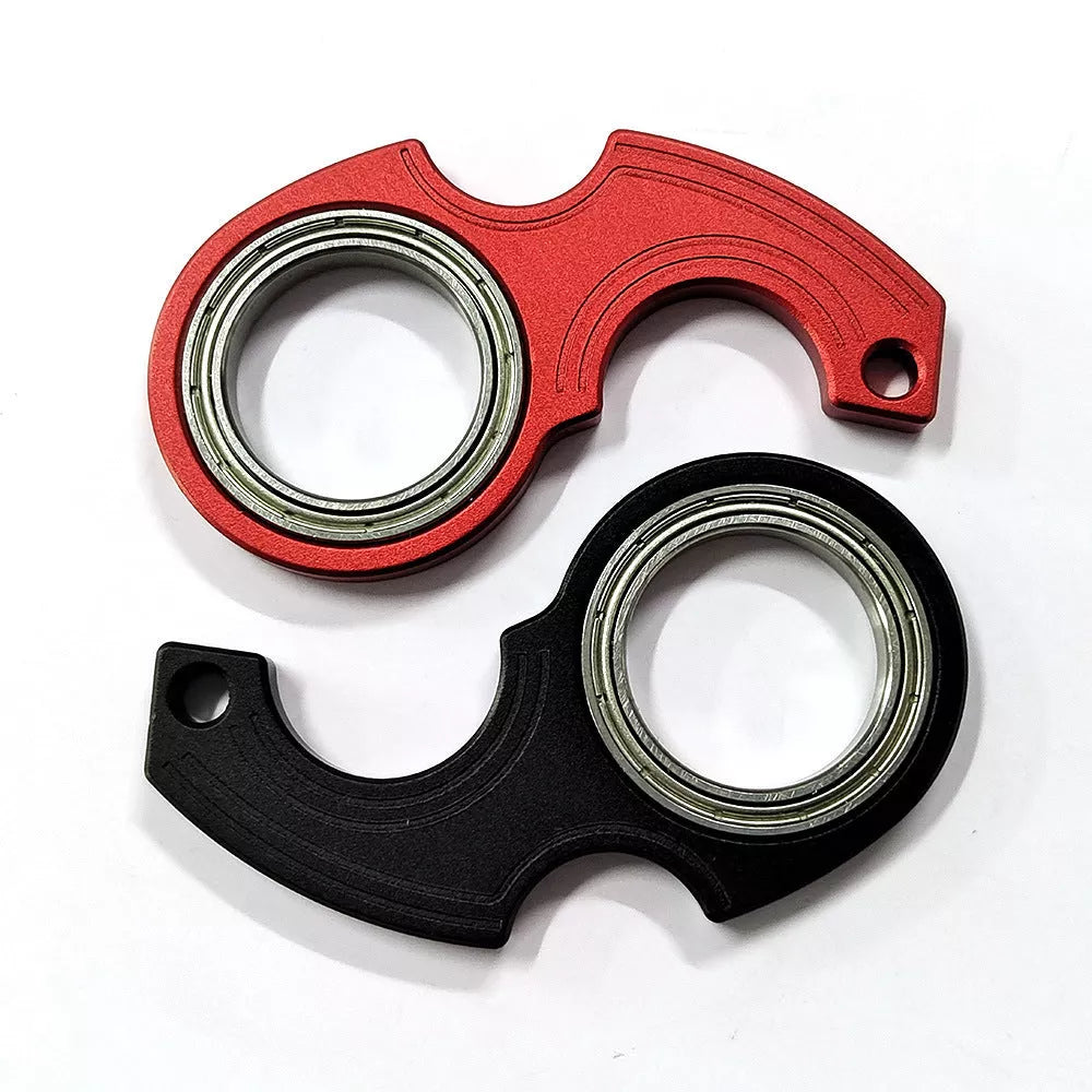 Metal Texture Rotating Keychain in karambit black and red with key ring