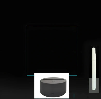 3D acrylic LED message board with touch controls showing illuminated writing on 3.5mm thick surface