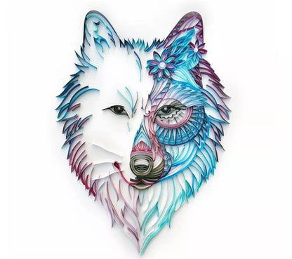 Handmade quilted paper painting craft kit with tools and materials for DIY decor