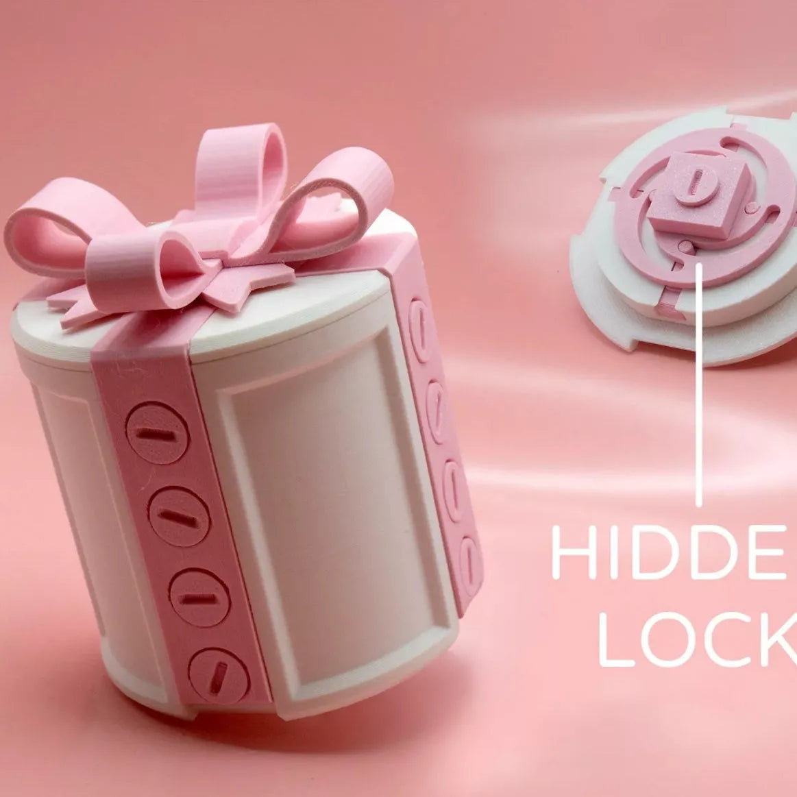 Creative 3D printed Valentine's Day gift box with bowknot design