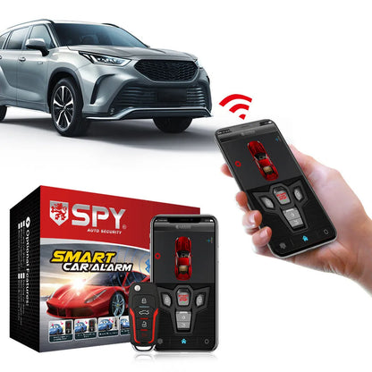 Red and frosted black car alarm remote control with 3000m range and GPS tracking function