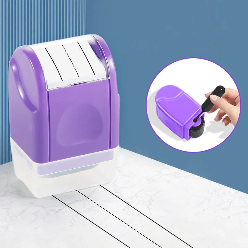 Plastic educational roller stamp in rectangular shape with choice of seven ink colours.