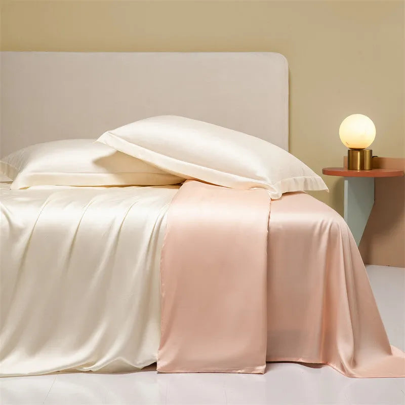 Luxury Lenzing Tencel quilt sheets set in Aurora Blue with 200 thread count twill weave and UK sizing