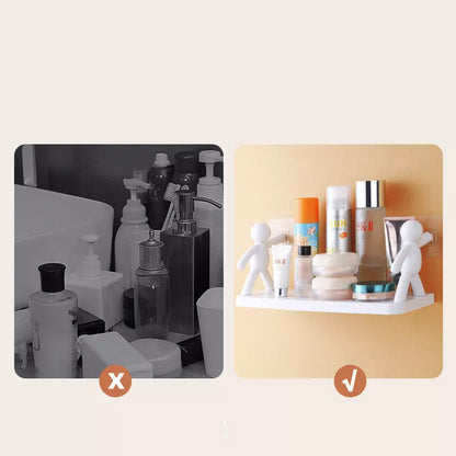 Creative little man doll design wall-mounted shelf for kitchen storage