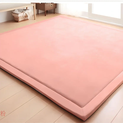 Thick coral velvet tatami mat with 2-3cm pile height for baby crawling protection on floors
