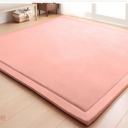 Thick coral velvet tatami mat with 2-3cm pile height for baby crawling protection on floors
