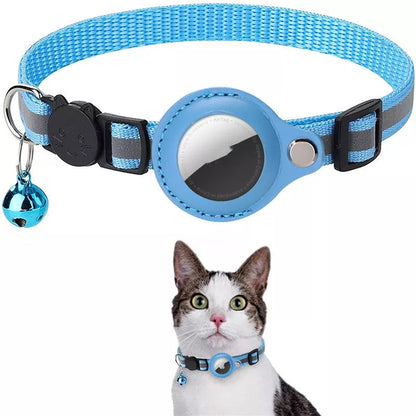 Waterproof reflective nylon collar holder for AirTag, available in multiple colors