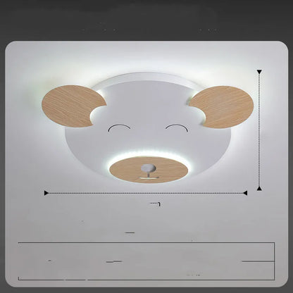 Cartoon bear shaped ceiling lamp with wrought iron frame for a princess themed room.