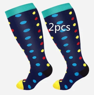 Premium plus-size compression socks with bamboo fibers for superior comfort and support