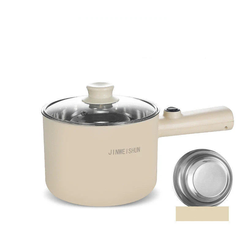 Versatile electric hot pot with stainless steel construction and non-stick interior for easy cooking and cleaning