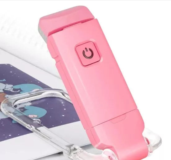 Adjustable LED USB rechargeable book light with flexible holder for nighttime reading