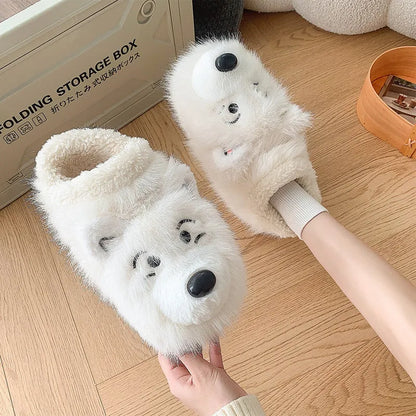 Women's grey ankle wrap cotton slippers with insulated padding and non-slip soles for indoor home wear