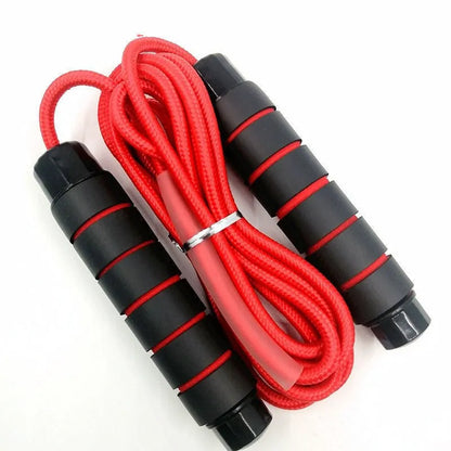 Wire skipping rope for adult fitness, weight-bearing unisex rope in Black or Red