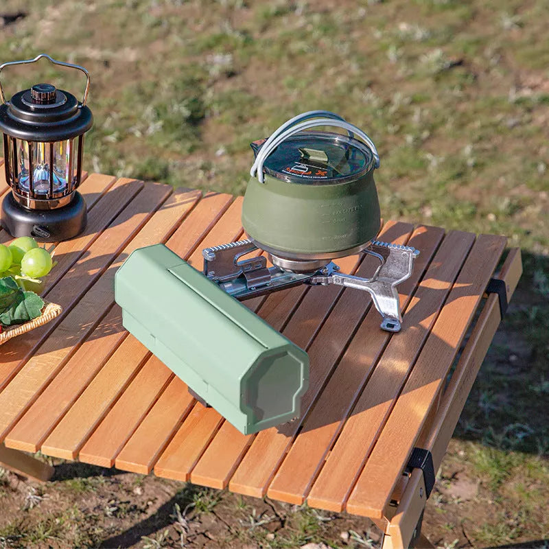 Portable folding cassette stove for outdoor cooking with storage bag