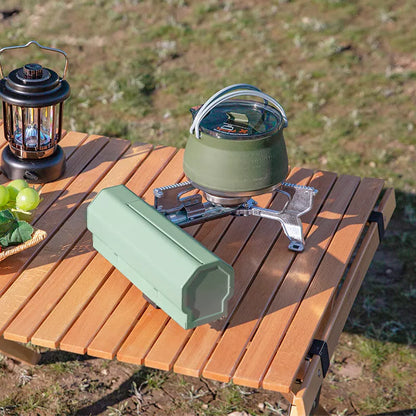 Portable folding cassette stove for outdoor cooking with storage bag