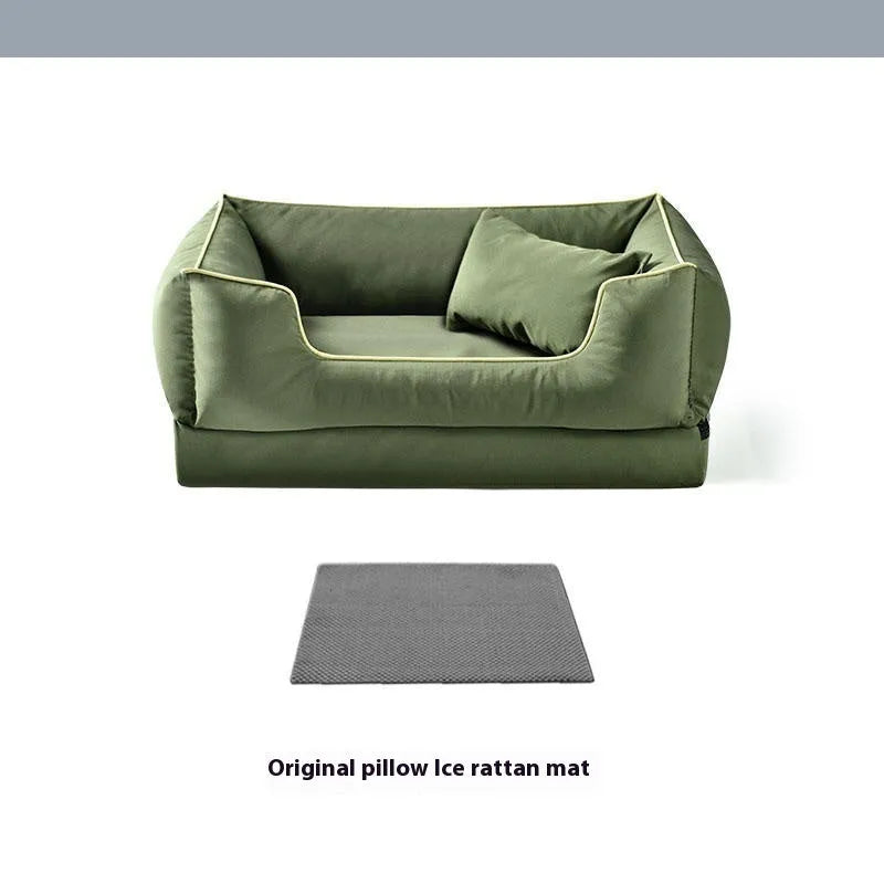 Waterproof dog kennel with removable washable liner in dark green, auburnumber or rock ash colours