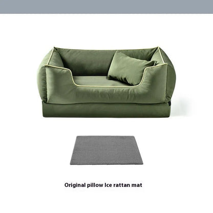 Waterproof dog kennel with removable washable liner in dark green, auburnumber or rock ash colours