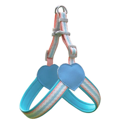 Dog walking chest strap harness with 1.5 metre hand holding rope in emerald green colour