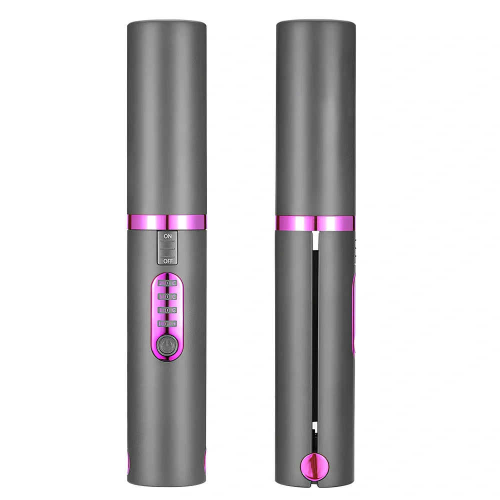 USB charge mini wireless travel hair straightener with ceramic plates in green, grey, or pink colours