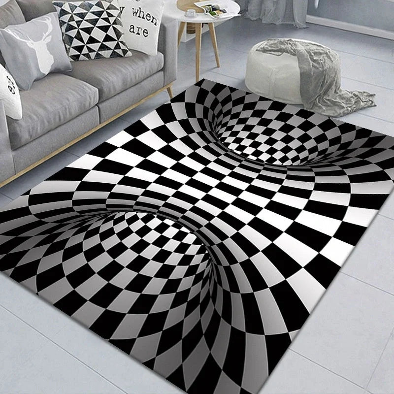 3D Geometric Stereoscopic Illusion Floor Mat for Pets in vibrant colors