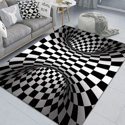 3D Geometric Stereoscopic Illusion Floor Mat for Pets in vibrant colors