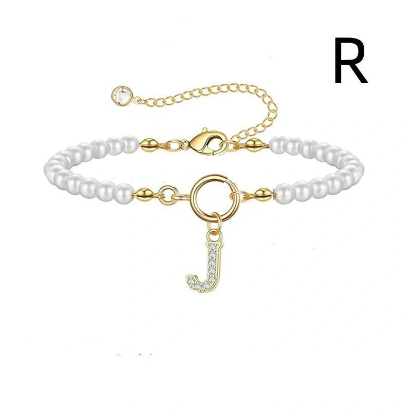 2024 fashion initial pearl bracelet for women with toggle clasp