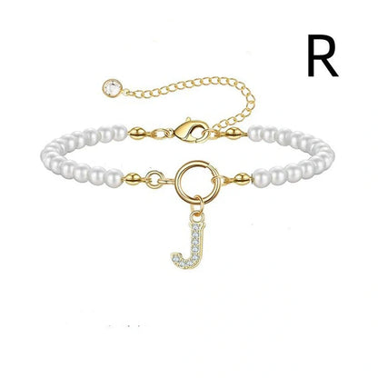2024 fashion initial pearl bracelet for women with toggle clasp