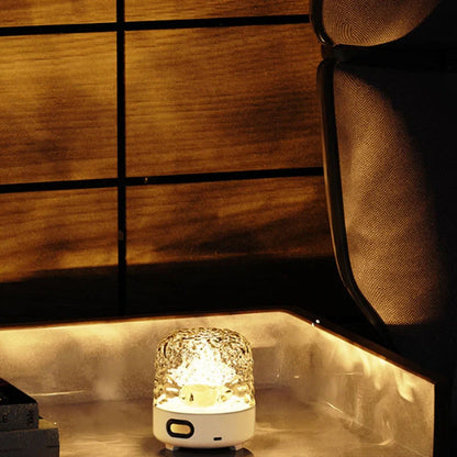 Bedroom projection night light showing water ripple and starry sky effects with remote control