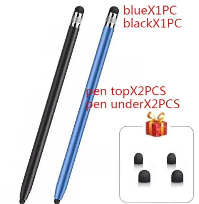 Two-in-one touch screen pen with metal shell in multiple colours for universal device compatibility