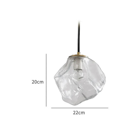 Glass ice cube chandelier in smoky grey, cognac or clear with black hanging wire, 11W-15W LED, 4000K
