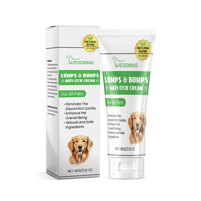 60g jar of natural pet antipruritic cream for cats with tea tree oil and aloe vera extracts.