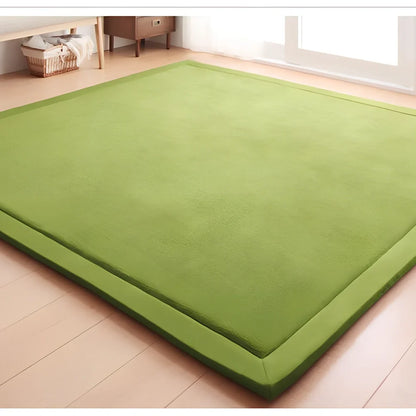 Thick coral velvet tatami mat with 2-3cm pile height for baby crawling protection on floors