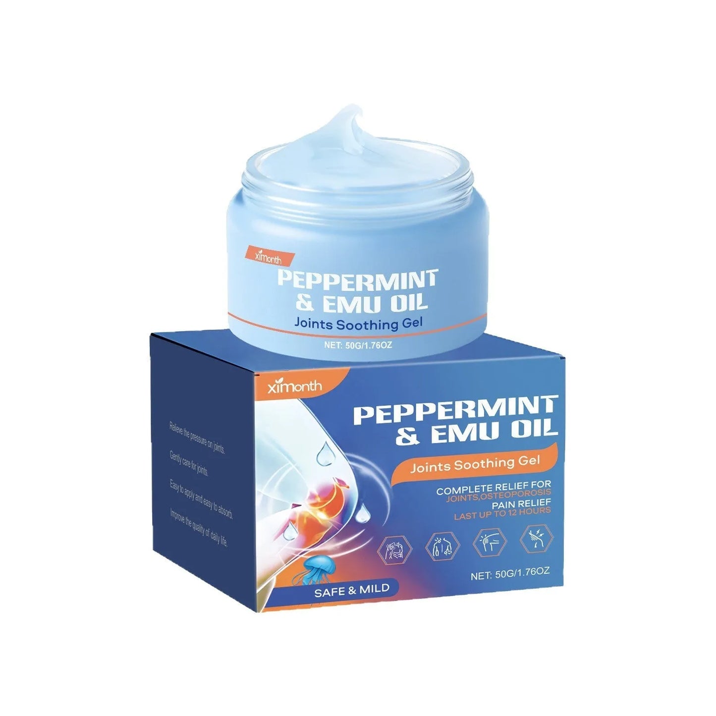 50g tube of joint soothing gel with menthol and emu oil for topical muscle and joint relief