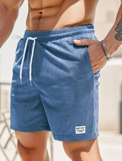 Comfortable corduroy drawstring shorts in a variety of stylish colors, perfect for casual summer wear.