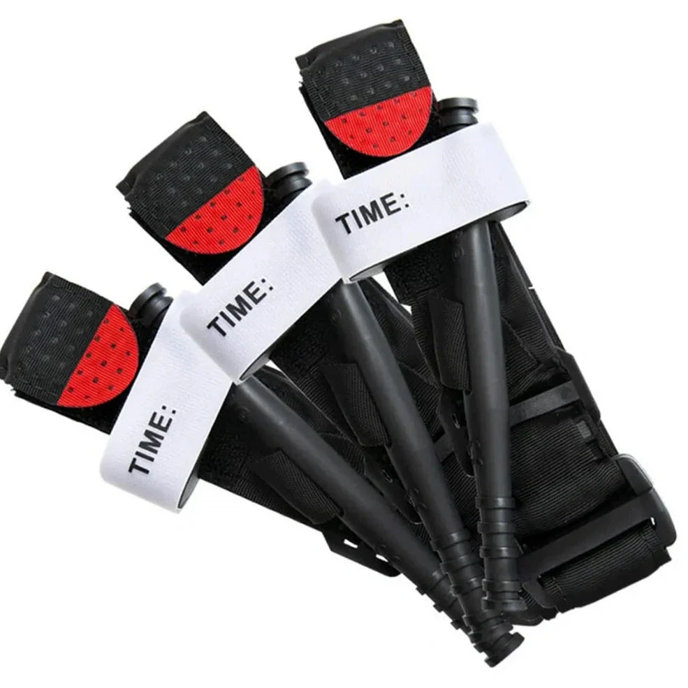 Taupe camouflage tactical bag 20x13x11cm holding Outdoor Travel Survival First Aid Kit with tourniquet, bandages, and blanket for emergency use