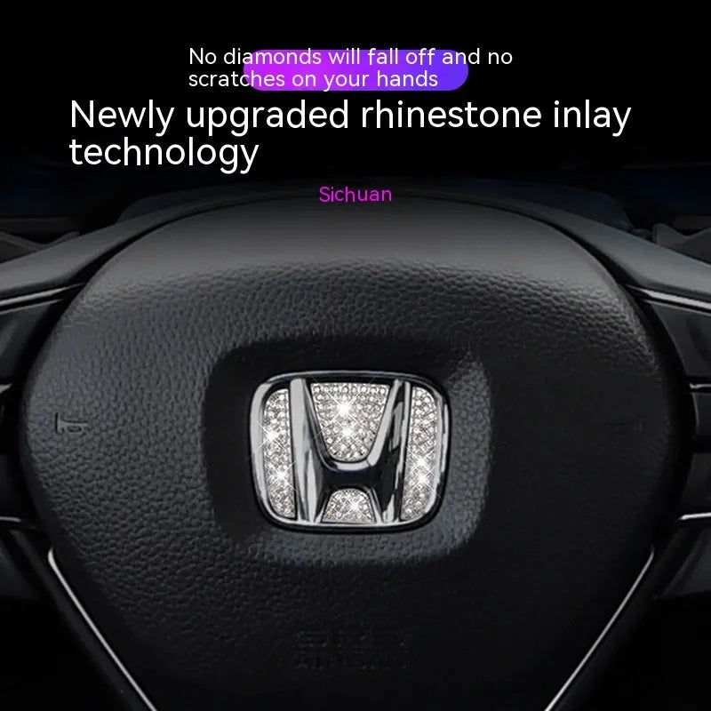 Zinc alloy diamond decorative sticker for Toyota steering wheel centre cap labelling